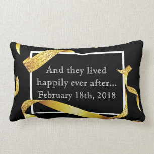 Custom Happily Ever After Wedding Gift Keepsake Lumbar Pillow