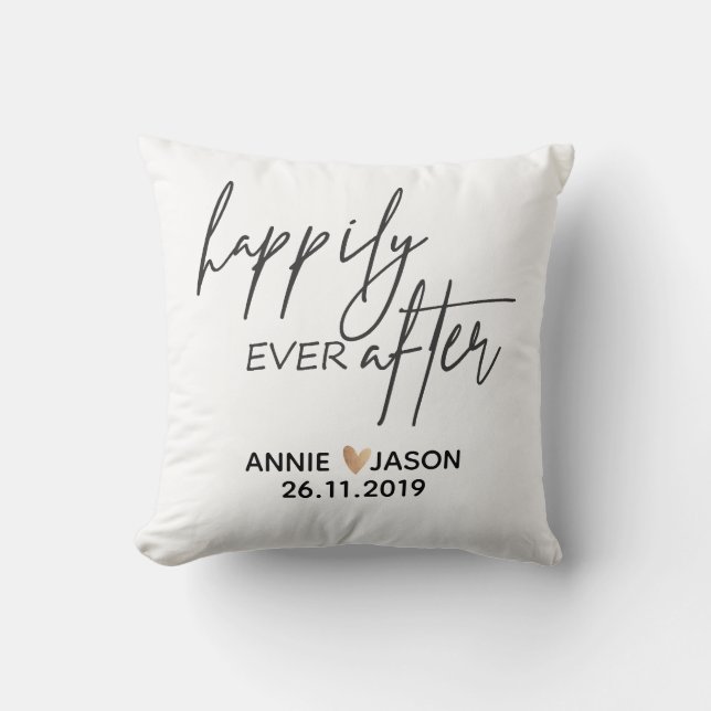 Custom |Happily Ever After | Wedding |Throw Pillow (Front)