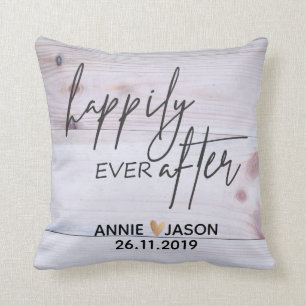 Custom Happily Ever After Wedding Throw Pillow