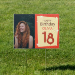 Custom Happy 18th Birthday photo Personalized  Garden Sign<br><div class="desc">Happy 18th Birthday photo Personalized</div>