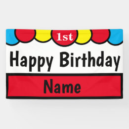 Custom Happy 1st Birthday Banner