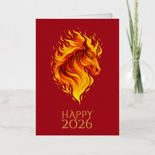 Custom Happy 2026 Folded Foil Greeting Card