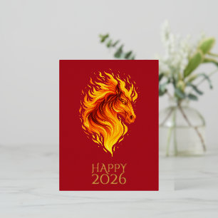 Custom Happy 2026 Red Foil Greeting Card