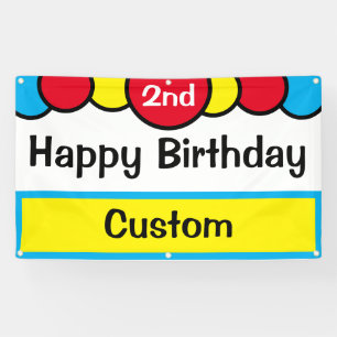 Custom Happy 2nd Birthday Banner