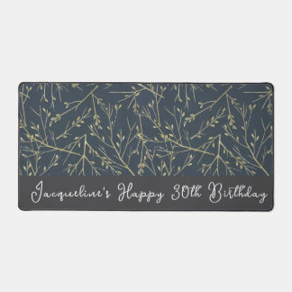Custom Happy 30th Birthday Leaves Desk Mat