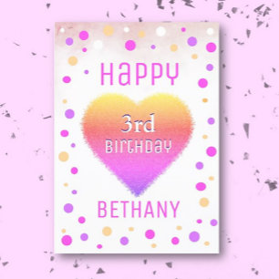 Custom Happy 3rd Birthday Kid's Card