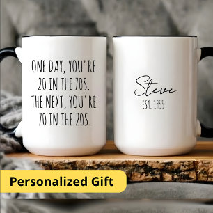 Custom Happy 70th Birthday Gift for Men Vintage Mug