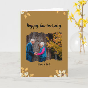 Custom Happy Anniversary Folded Greeting Card