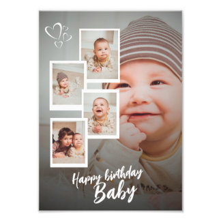 Custom Happy Birthday Baby Photo Collage Plaque