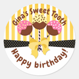 Custom Happy Birthday Bakery Box Seals Sm