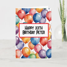 Custom Happy Birthday balloons WATERCOLOR 
