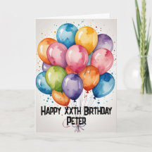 Custom Happy Birthday balloons WATERCOLOR 