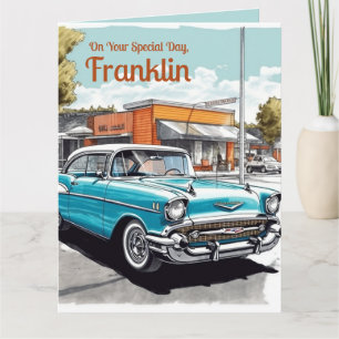 Custom Happy Birthday Boomer Classic Car Birthday  Card