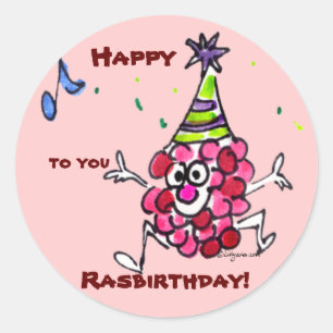 Custom Happy Birthday Cartoon Labels Stickers