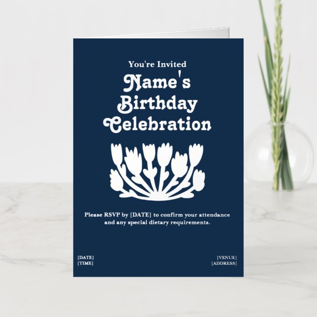 Custom Happy Birthday Foil Greeting Card (Front)