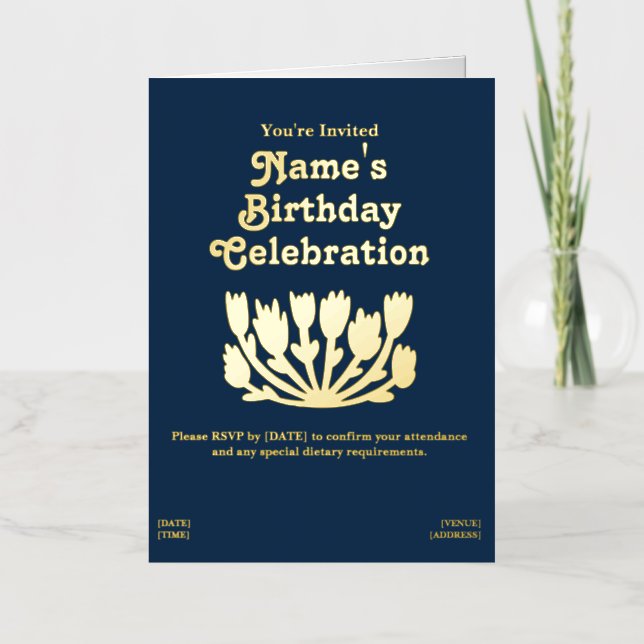 Custom Happy Birthday Foil Greeting Card (Front)