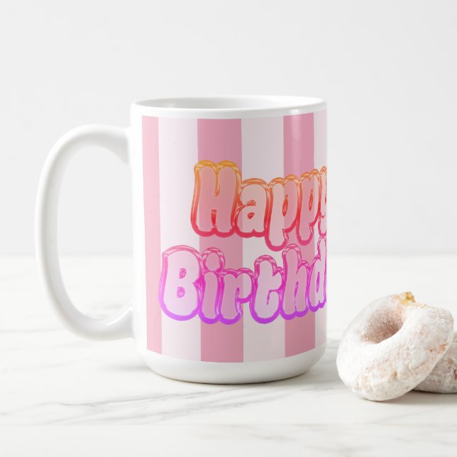 Custom Happy Birthday Gift for Her Coffee Mug (With Donut)