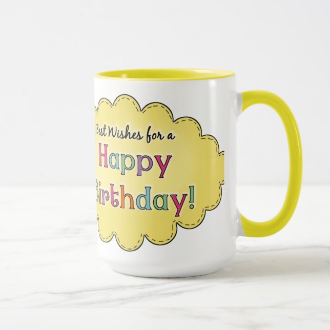Custom Happy Birthday Gift Mug (Right)