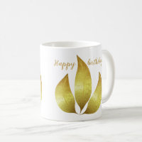 Custom Happy birthday golden ornaments leaves