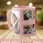 Custom Happy Birthday Grandma 6 Photo Collage Pink Mug<br><div class="desc">Unique photo collage mug  in pink personalized with 6 grandchildren pictures for grandma's birthday. Makes a special keepsake mug for grandmother.</div>