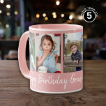 Custom Happy Birthday Grandma Five Photo Pink  Mug<br><div class="desc">Unique photo collage mug  in pink personalized with 5 grandchildren pictures for grandma's birthday. Makes a special keepsake mug for grandmother.</div>