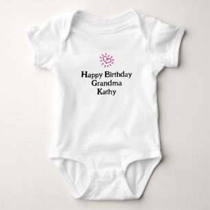 Custom Happy Birthday Grandma, Gift From Baby,  Baby Bodysuit
