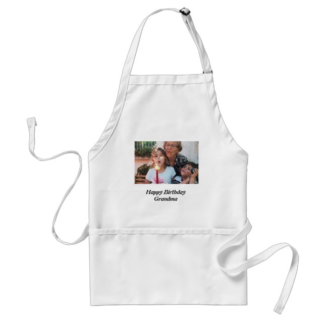Custom Happy Birthday Grandma Photo  Standard Apron (Front)