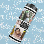 Custom Happy Birthday Grandpa 15 Photo Collage Thermal Tumbler<br><div class="desc">Unique photo collage thermal tumbler personalized with 15 grandchildren pictures for grandpa's birthday.A special keepsake gift for grandpa.</div>