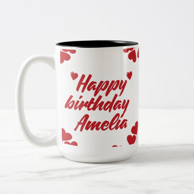 Custom Happy Birthday Mug | Personalized Name Mug  (Left)