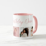 Custom Happy Birthday Nana 5 Photo Collage Pink Mug<br><div class="desc">Happy birthday mug with photos to make your birthday wishes to grandma extra special.</div>
