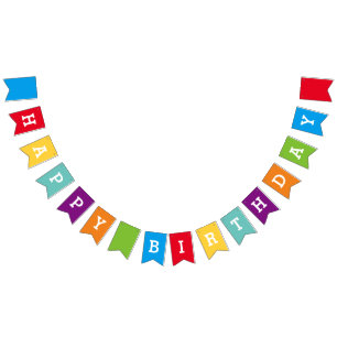 Custom Happy Birthday Party Bunting Banner Flags