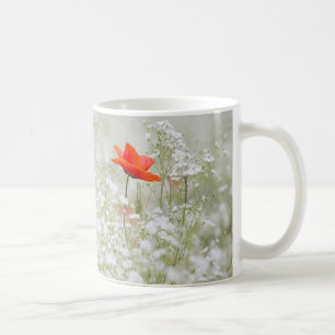 Custom Happy Birthday Romantic Poppy Flower Mug