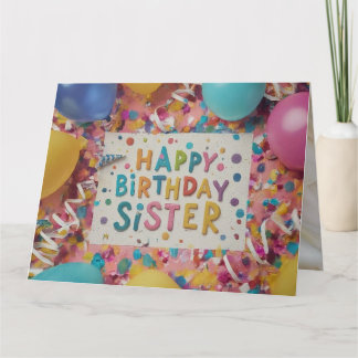 Custom Happy Birthday Sister Greeting Card