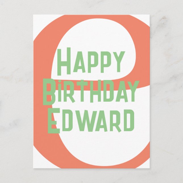 custom happy birthday template with name  postcard (Front)