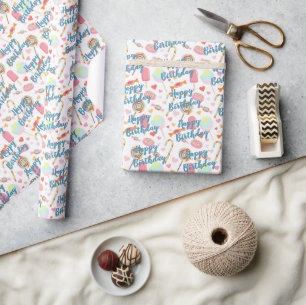 Custom Happy Birthday Wish On Popsicles And Candy Wrapping Paper
