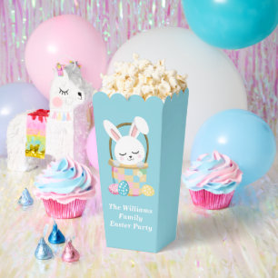 Custom Happy Easter Bunny Baby Blue Party Popcorn Favor Box