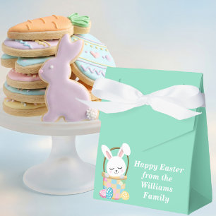 Custom Happy Easter Bunny Pastel Green Party Favor Box