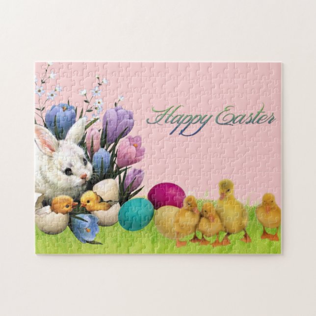 Custom Happy Easter Puzzle 11" x 14", 252 Piece (Horizontal)