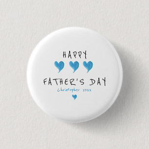 Custom Happy Father's Day Cute Boy 1 Inch Round Button