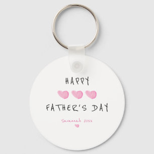 Custom Happy Father's Day Cute Girl Keychain