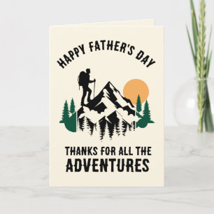 Custom Happy Father's Day Mountain Hiking Card