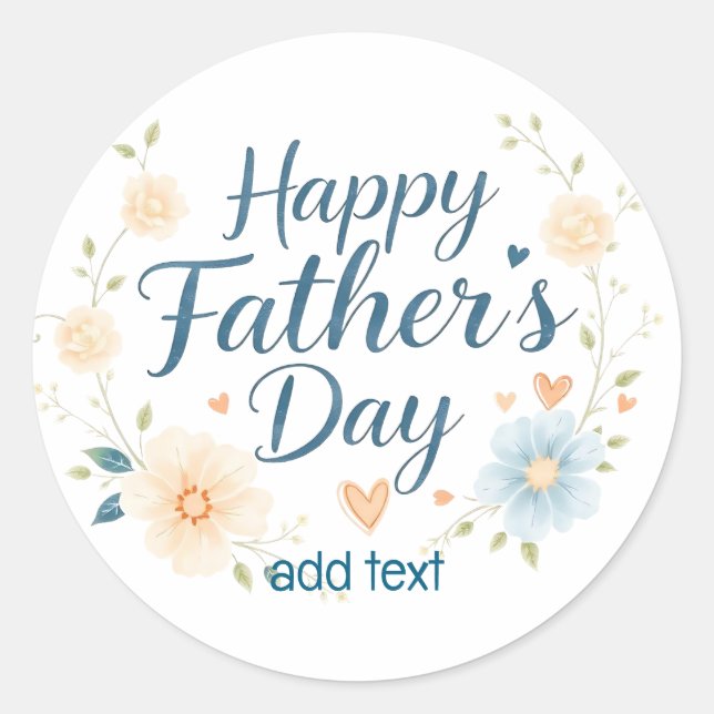 Custom Happy Father's Day Quote Pin – Personalized Classic Round Sticker (Front)
