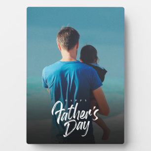 Custom Happy First Father's Day Photo Card Plaque