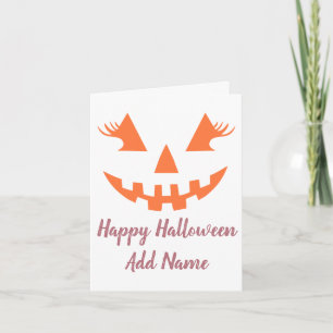 Custom Happy Halloween Jack O Lantern Pumpkin Card
