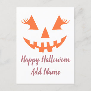 Custom Happy Halloween Jack O Lantern Pumpkin Holiday Postcard