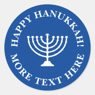 Custom Happy Hanukkah stickers and envelope seals