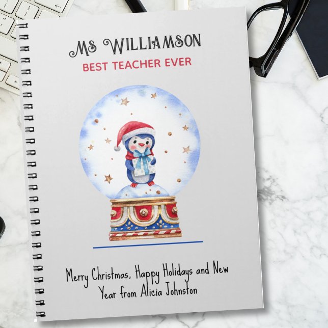 Custom Happy Holidays, Best Teacher Ever Notebook (Creator Uploaded)