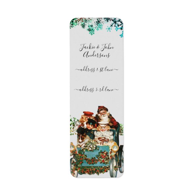 Custom Happy Holidays Chic Rustic Vintage Ephemera (Front)