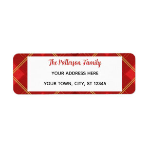Custom Happy Holidays Fun Classic Plaid Red