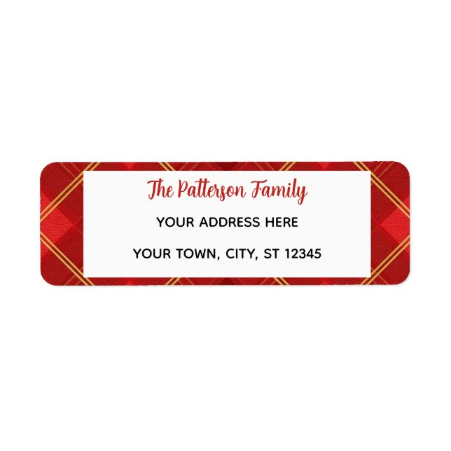 Custom Happy Holidays Fun Classic Plaid Red  (Front)